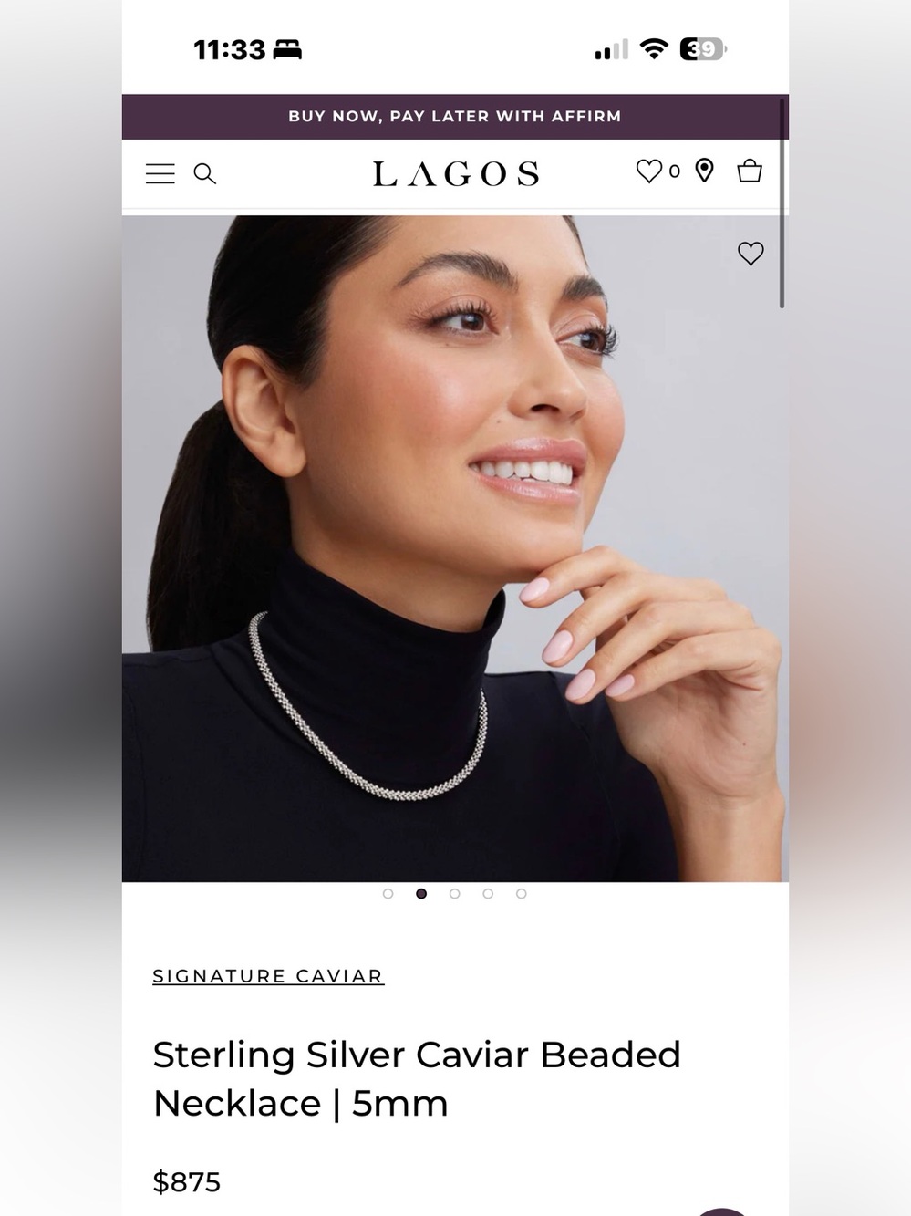 LAGOS Sterling Silver Caviar Beaded Necklace - Silver